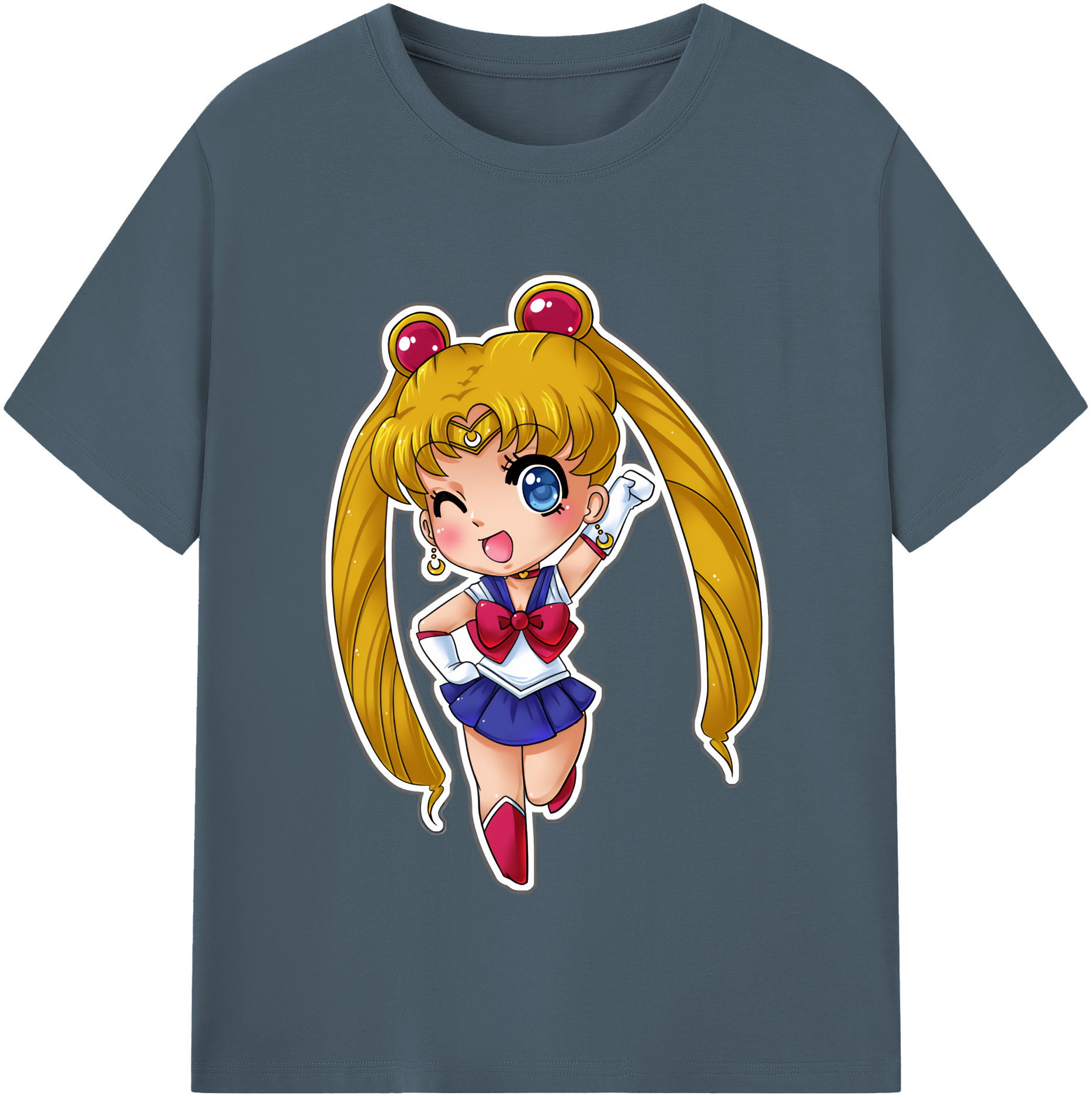 （画像用） 美少女戦士セーラームーン 月野 うさぎ つきの うさぎ Sailor Moon Tsukino Usagi 綿100％半袖Tシャツ（フロントプリント）